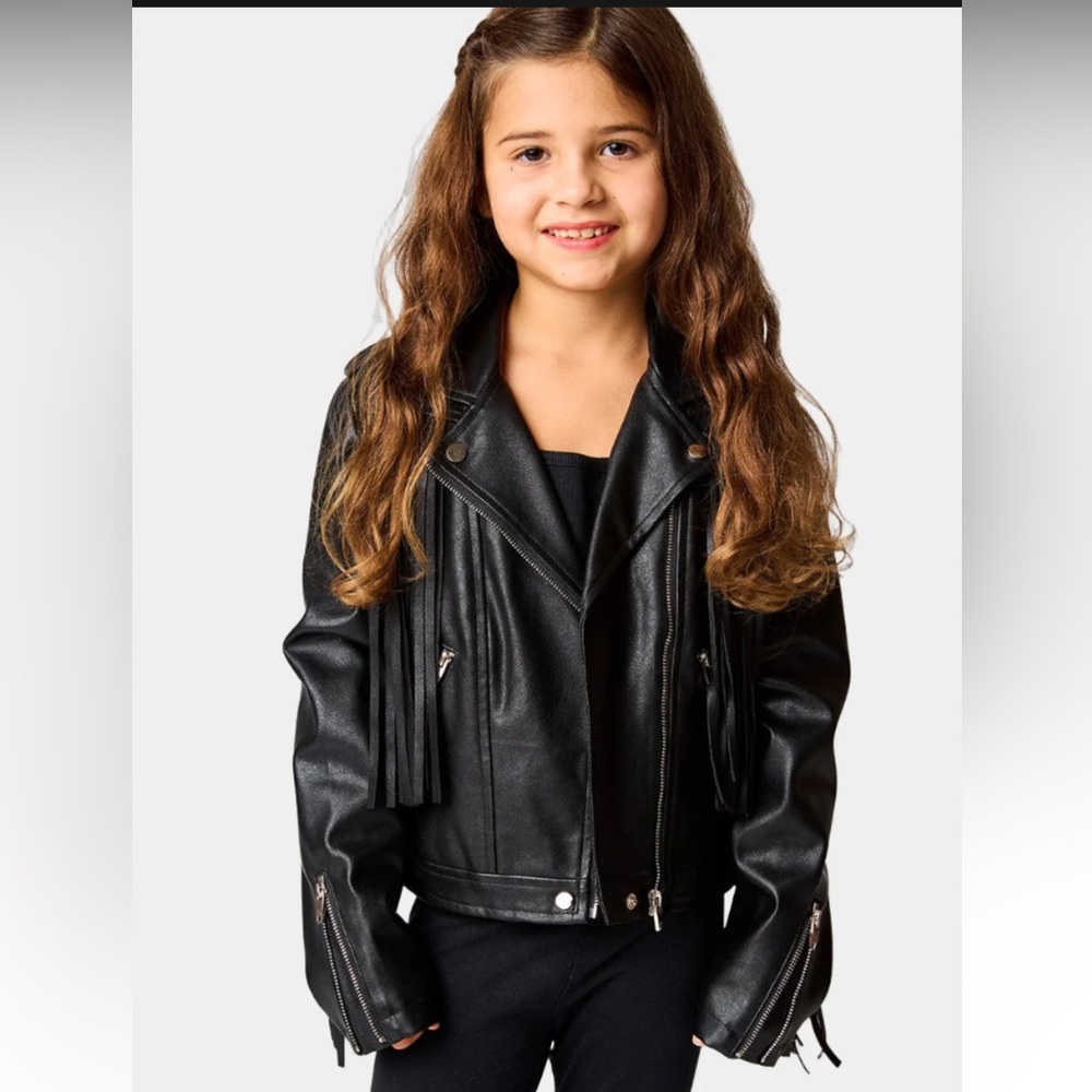 BUDDYLOVE GIRLS MINI FRANCESCA VEGAN LEATHER JACKET - BLACK NWT